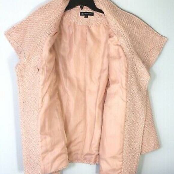 INC International Concepts Tweed Coat Size medium Neutral Pink - Picture 2 of 7